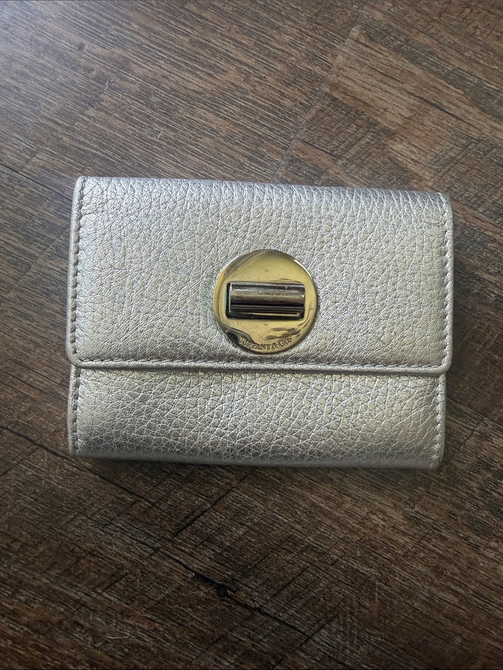 Authentic Tiffany & Co. Silver Leather Small Wallet